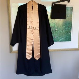 Oak Hall Black Graduation Cap and Gown UT McCombs